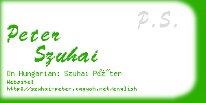 peter szuhai business card